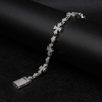 Moissanite Rhombic Cross Bracelet