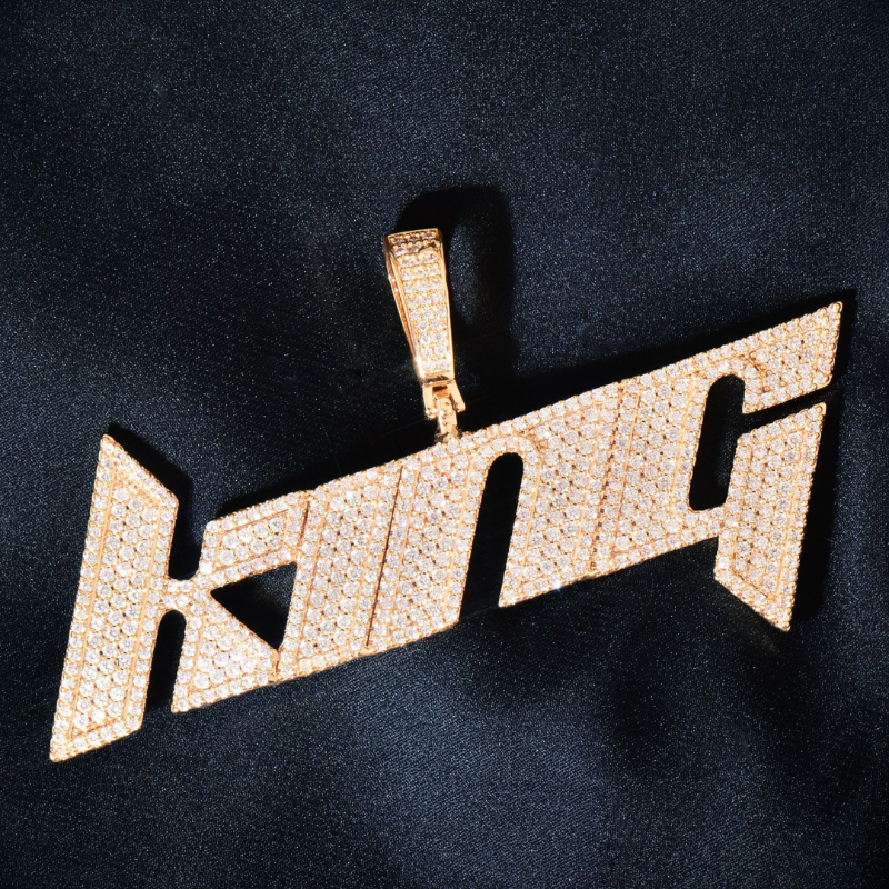 Moissanite Hip Hop Blade Design Custom Letter Pendant