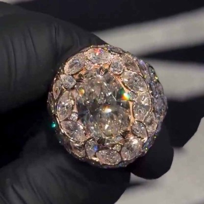 Moissanite Brilliant Dove Egg Ring