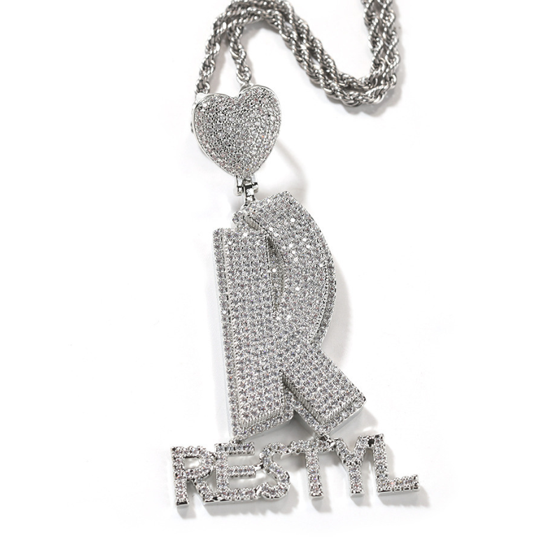 Moissanite Love Buckle Personalized Letter Custom Pendant