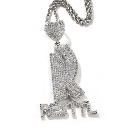 Moissanite Love Buckle Personalized Letter Custom Pendant