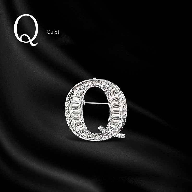 Moissanite Hip Hop Letter Brooch