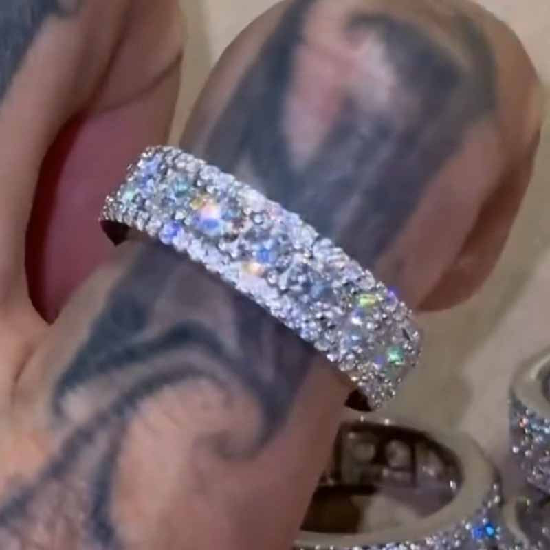 Moissanite Ice King Eternity Band Ring