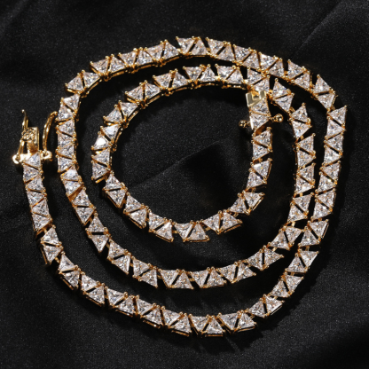 5mm Moissanite Hip Hop Classic Triangle Diamond Tennis Chain