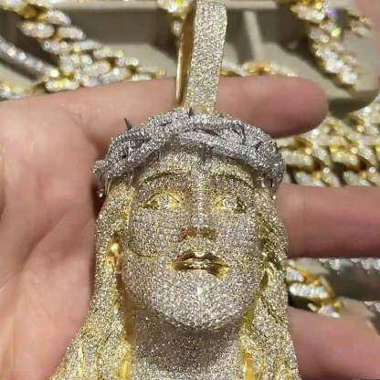 Moissanite Thorn Headdress Jesus Pendant