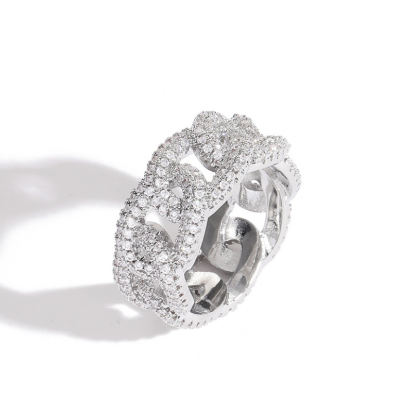 Moissanite Hip Hop Cuban Ring