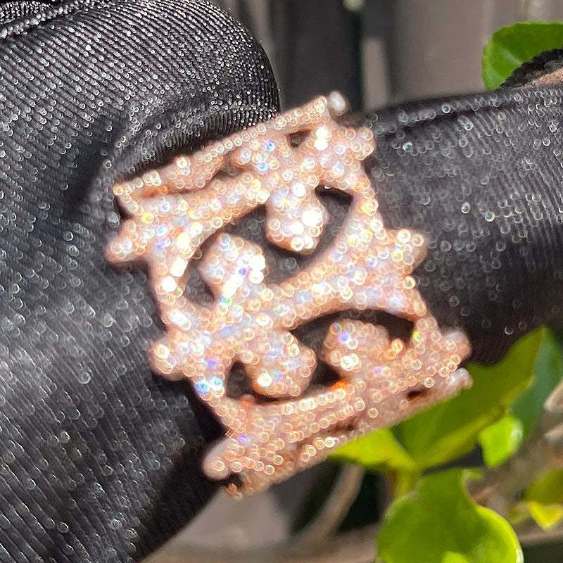 Moissanite Full Circle Cross Ring