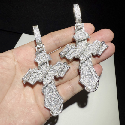 Moissanite Thorn Cross Pendant