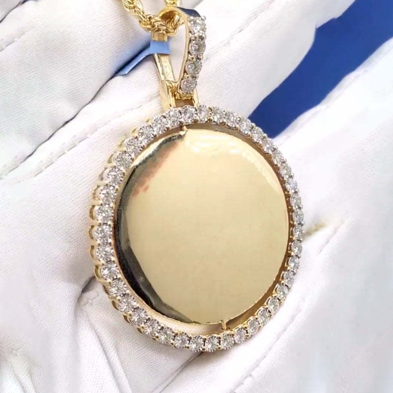 Moissanite Custom Photo Rotatable Pendant