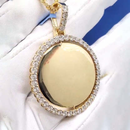 Moissanite Custom Photo Rotatable Pendant