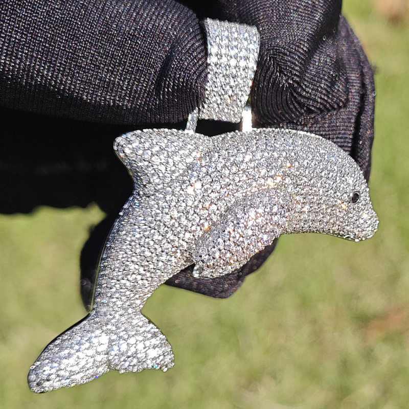 Moissanite Dolphin Pendant