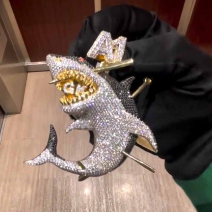 Moissanite Victimized Shark Pendant