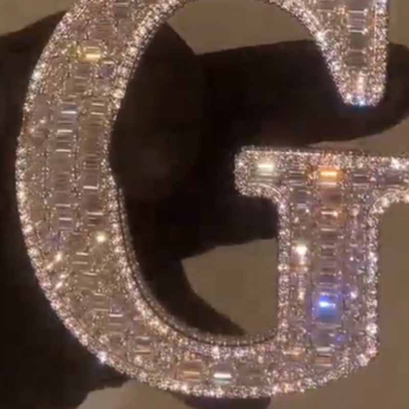 VVS Letter Custom Design Moissanite Pendant
