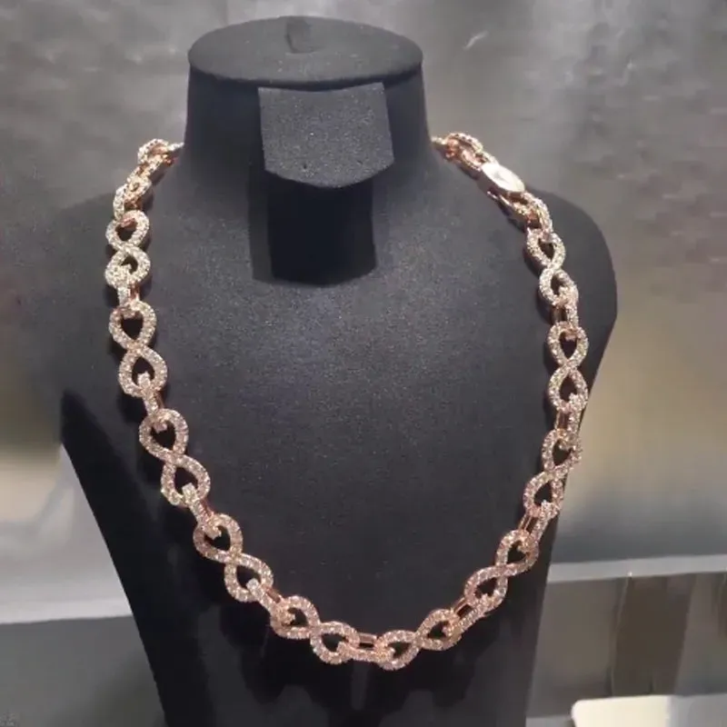 Moissanite Clovers Buckle Thorn Headdress Jesus Pendant Chain Set