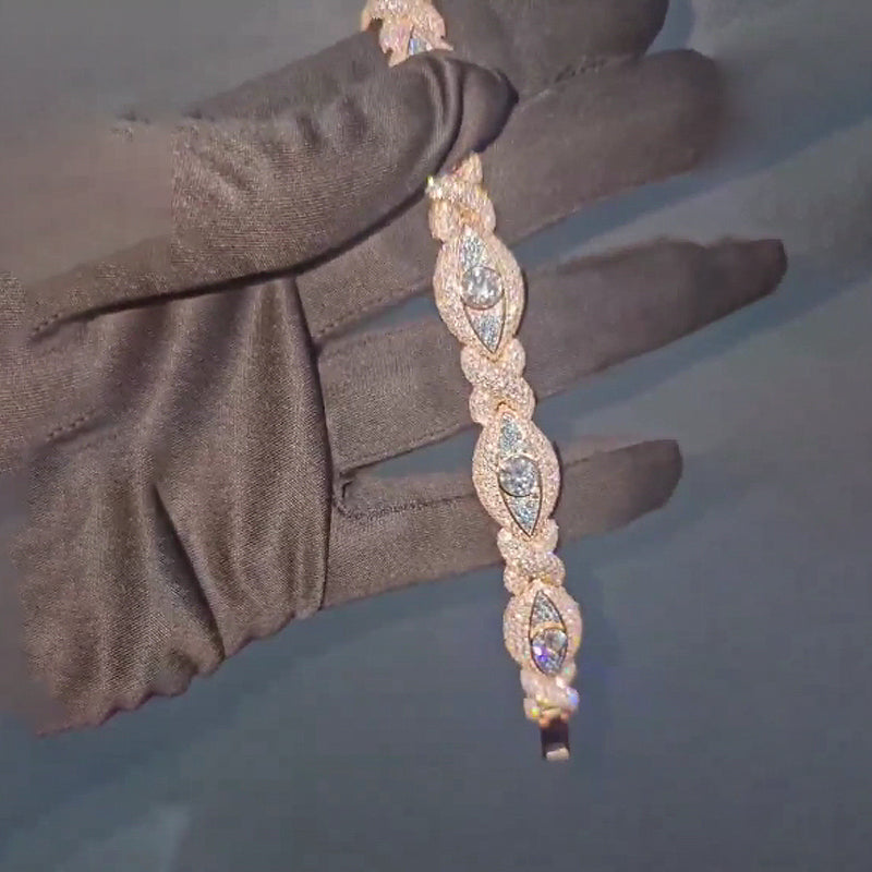 Moissanite Unlimited Cuban Custom Eye Bracelet