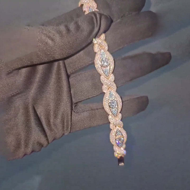 Moissanite Unlimited Cuban Custom Eye Bracelet