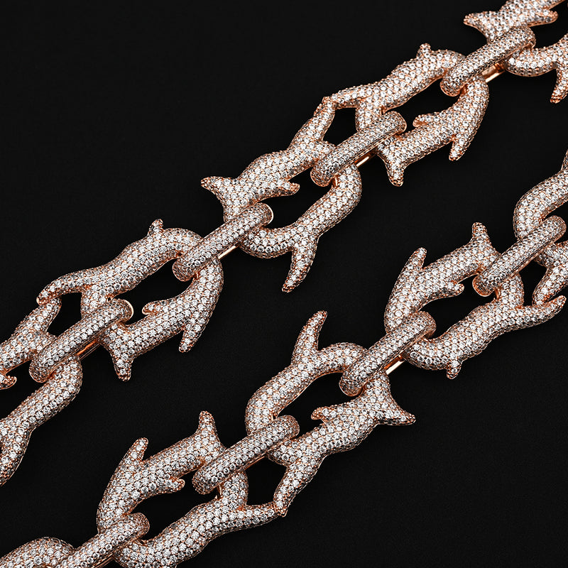 27mm Moissanite spined bubble Cuban chain