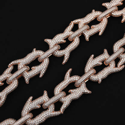 27mm Moissanite spined bubble Cuban chain