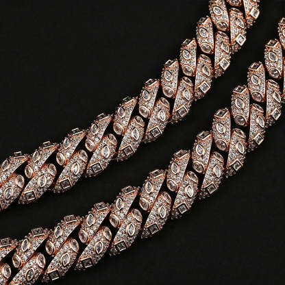 15mm Moissanite Hip-Hop Cuban Chain