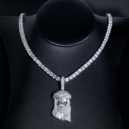 S925 Silver Moissanite Hip Hop Jesus Pendant