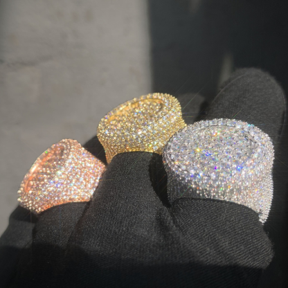 Moissanite Hip Hop Round Ring