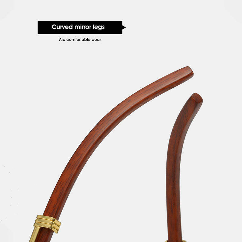 New Frameless Square Metal Leopard Design Frame Sunglasses