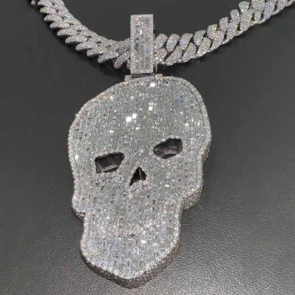 Moissanite Full Diamond Skull Pendant