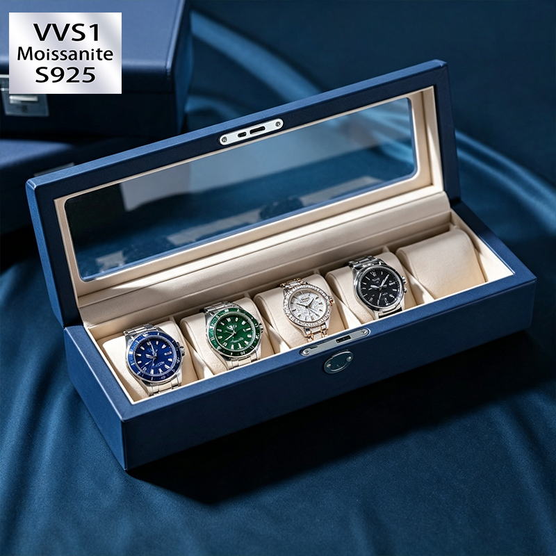 6-Slot Portable Zippered Watch Rounded Corners Case