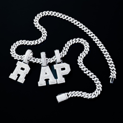 Moissanite Classic Letter Pendant