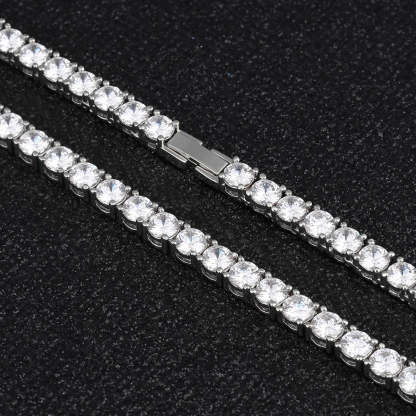3mm Tennis Chain Bracelet for Men in White Gold KRKC