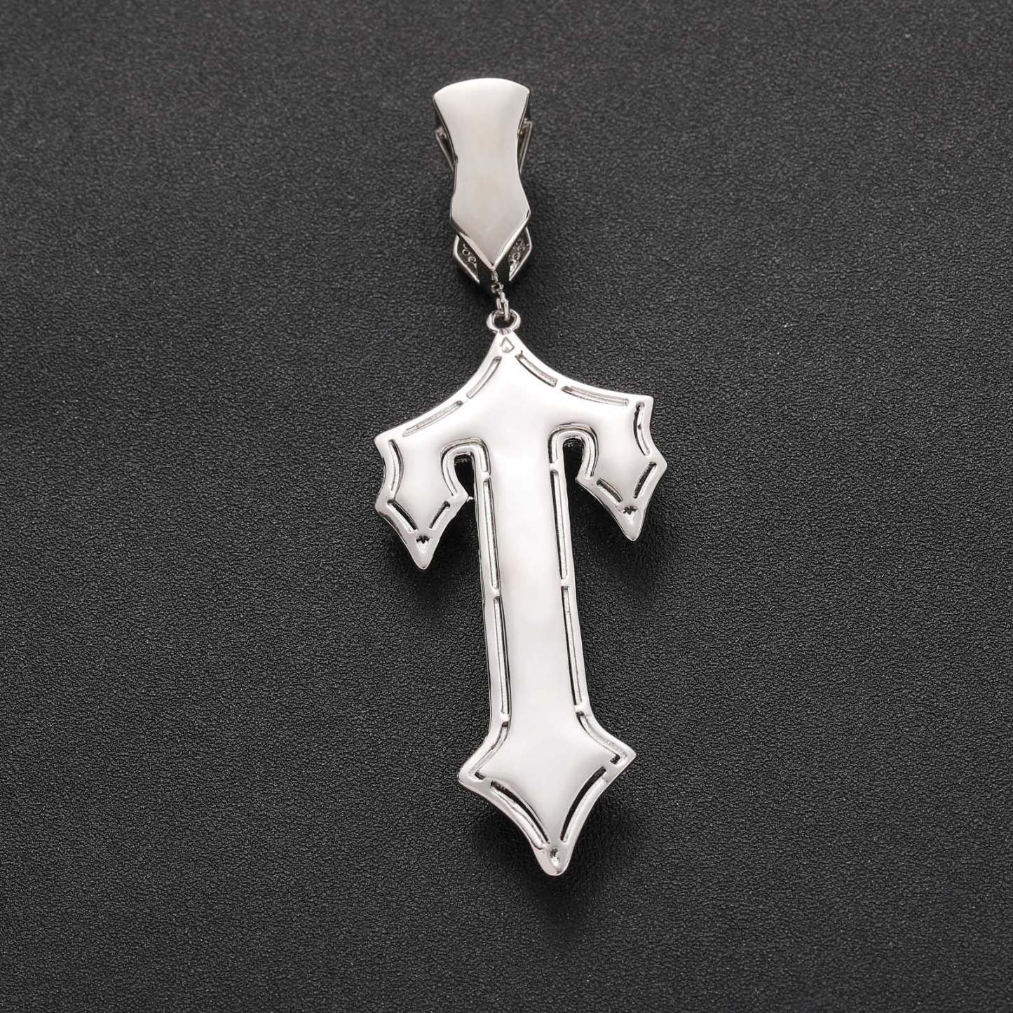 Ice Out Great Sword Cross Moissanite Pendant Chain Set