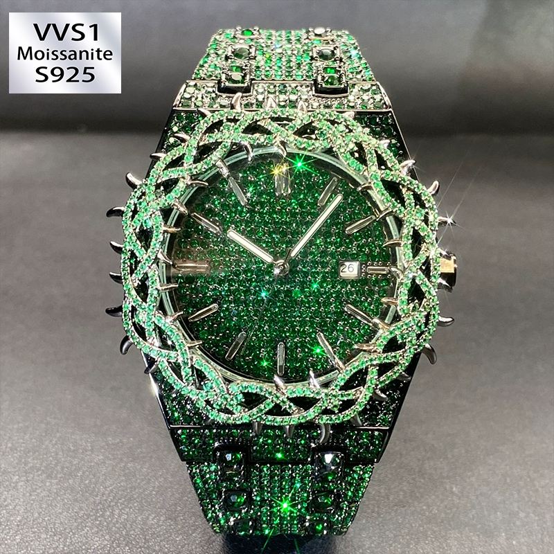 Moissanite Paved Thorn Design Watch