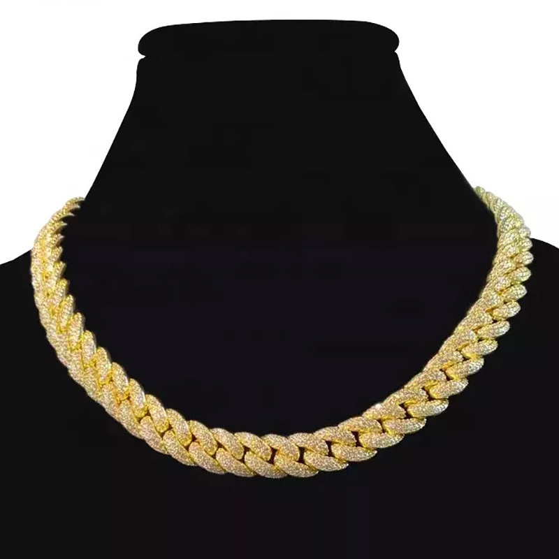 14mm Moissanite Miami Style Cuban Chain