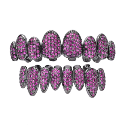 Moissanite Hip Hop Color 8-tooth Grillz
