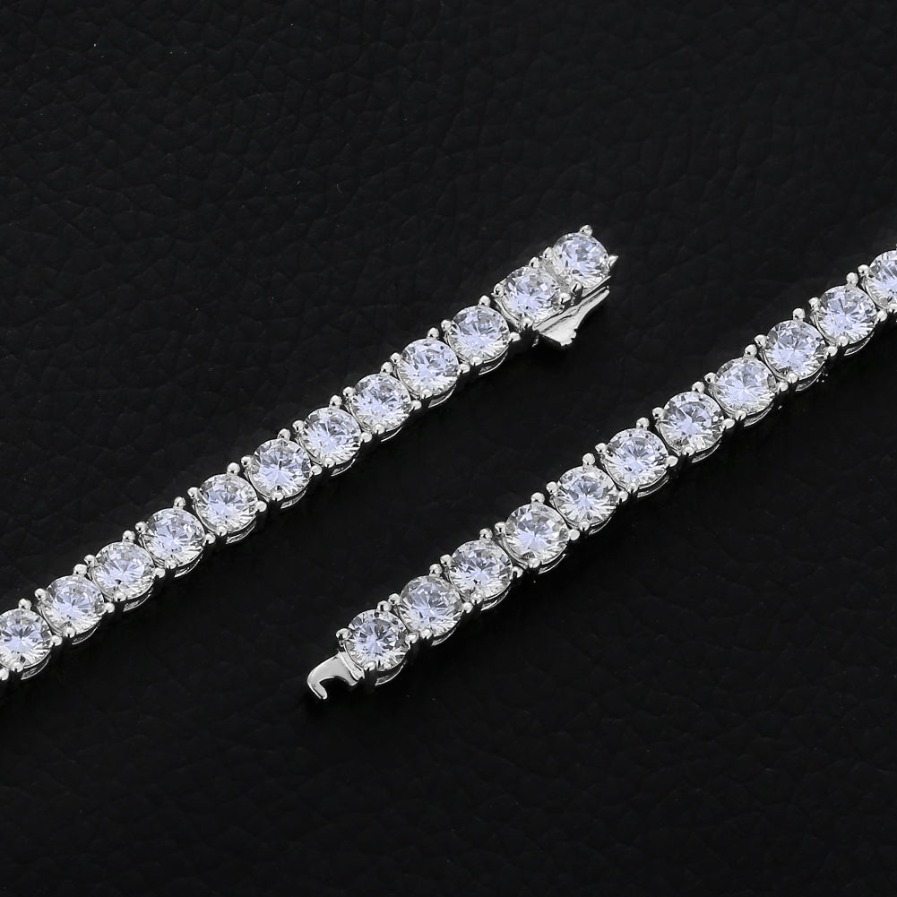 4mm Tennis Chain White Gold Plated-krkcom