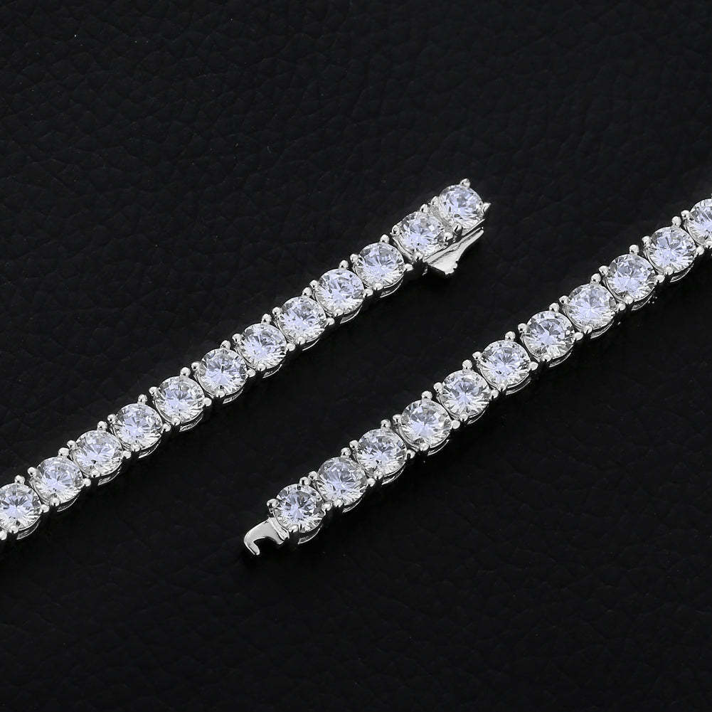 4mm Tennis Chain White Gold Plated-krkcom