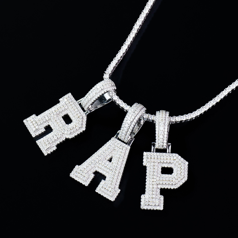 Moissanite Classic Letter Pendant