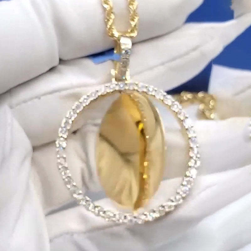 Moissanite Custom Photo Rotatable Pendant
