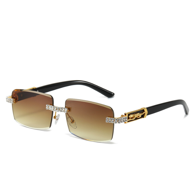 New Personalized Diamond-studded Square Glasses