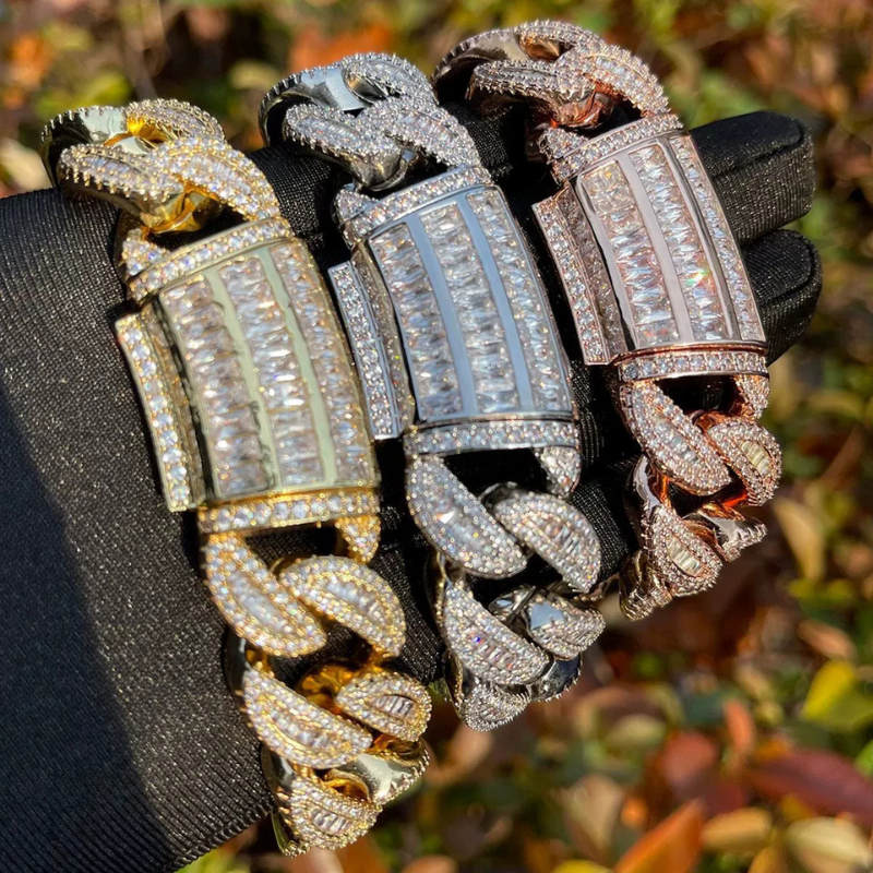 20mm T Square Ice Out Diamond Cuban Chain