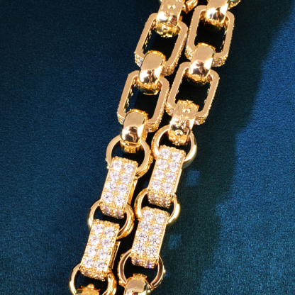 14mm Moissanite Diamond Hollow Cross Chain