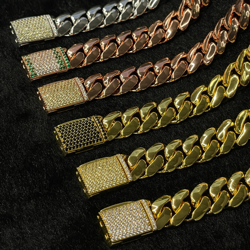 12mm Moissanite Miami Cuban 14K Bracelet