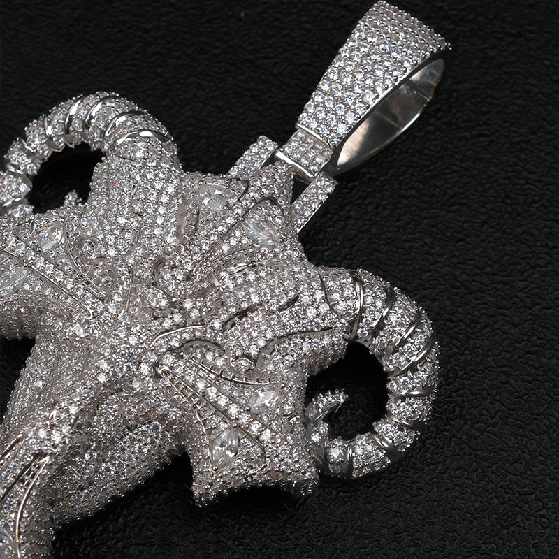 Moissanite Goat Head Pendant