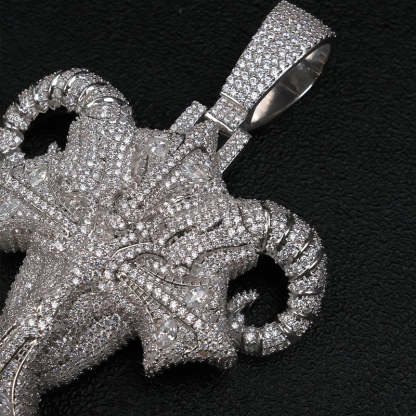 Moissanite Goat Head Pendant