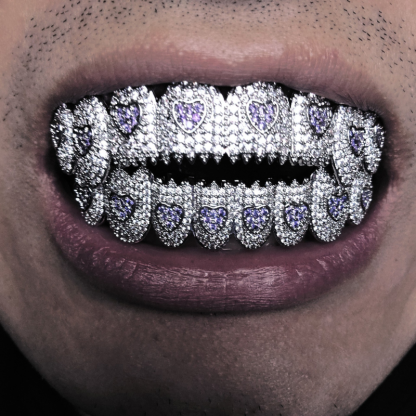 Moissanite Hip Hop Love Eight-tooth Grillz