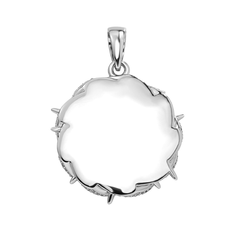 Moissanite Thorn Twist Jesus Disc Pendant
