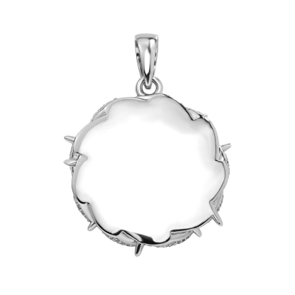 Moissanite Thorn Twist Jesus Disc Pendant