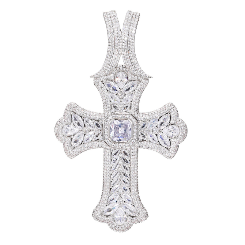 Moissanite Hip Hop Oversized Cross Pendant