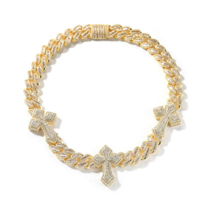 Moissanite Punk Cross Cuban Chain