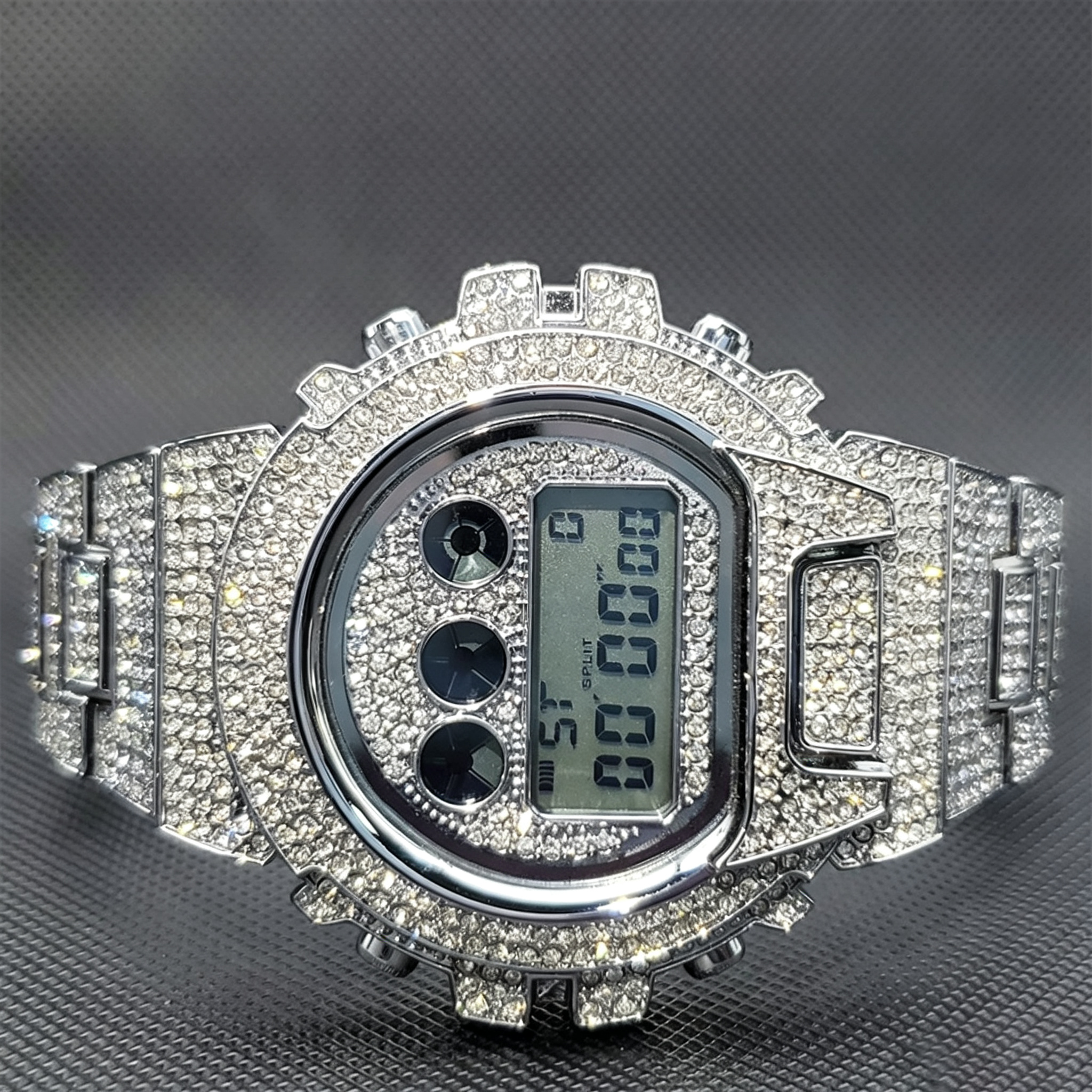 Moissanite Luxury Fashion Electronic Watch with Full Setting